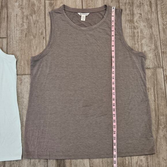 Athleta Vital II Tank Lot of 2 Womens Size XL Gray & Light Blue Muscle Athletic - Picture 3 of 9